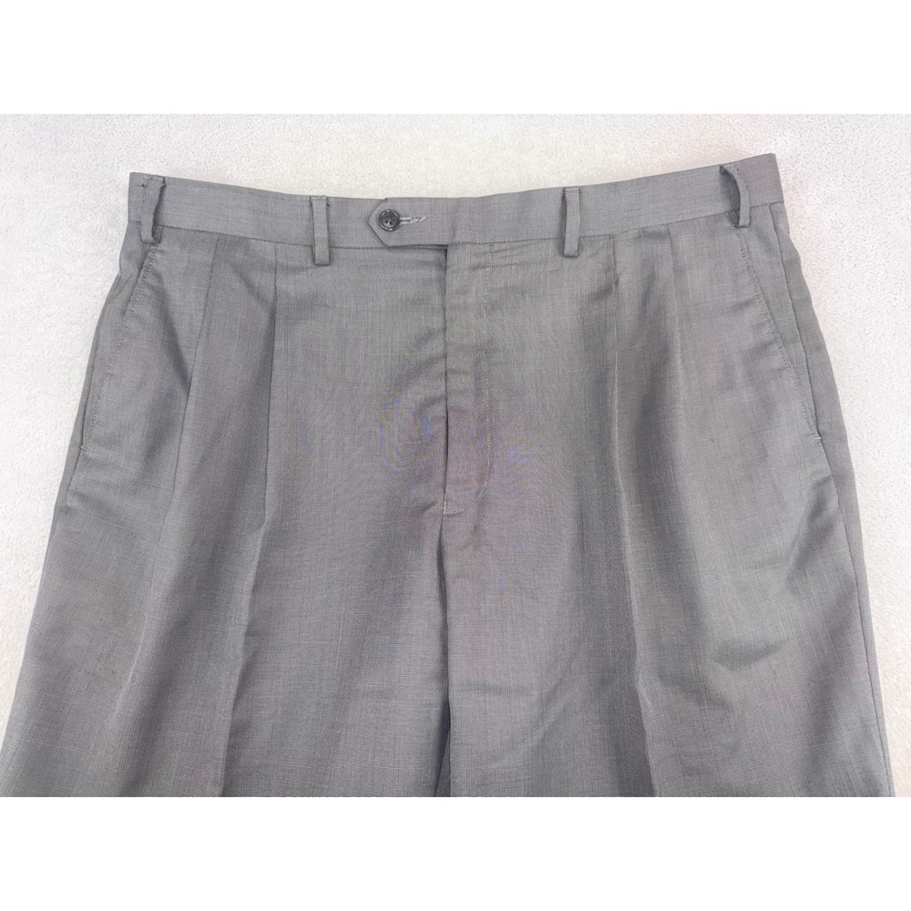 Lauren Ralph Lauren Mens Grey Pleated Cuffed Dress Pants 38X30 Trousers